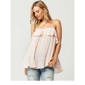 Free People Cascades Ruffle Romantic Top